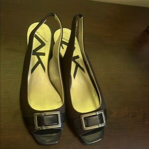 Anne Klein Sport Black Heels with Buckle Detail